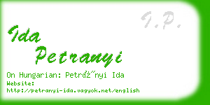 ida petranyi business card